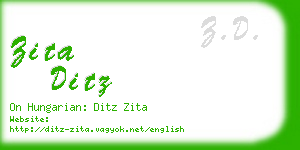 zita ditz business card